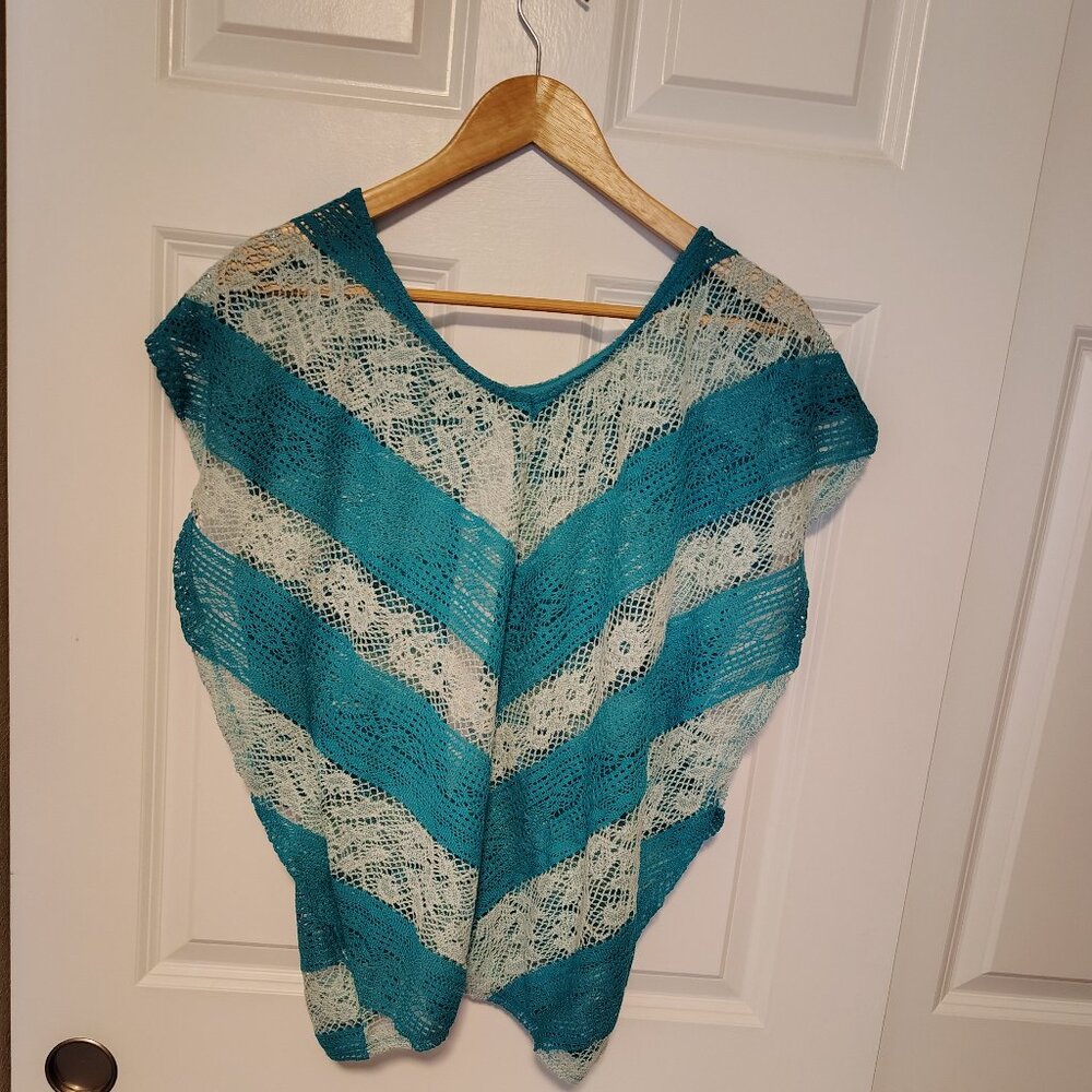 Maurices Crochet Lace Knit Top Open Back Sleeveless Dolman Layering Shirt